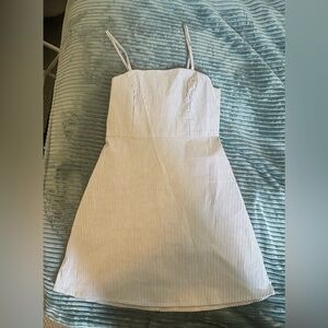 Brandy Melville White and Blue Striped Mini Dress